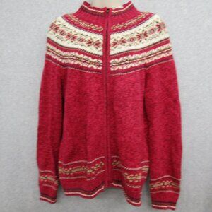Mountain Lake Womens Sweater Jacket Red Size M Long Sleeves